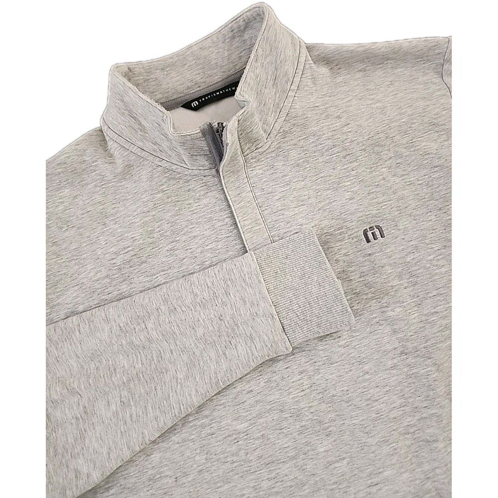 Travis Mathew Pullover Quarter Zip Fleece Mens XXL Gray Cloud 2.0 Golf